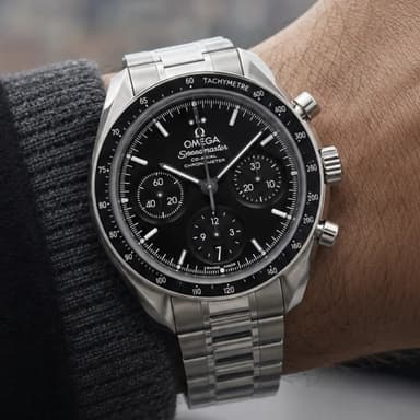 Omega Speedmaster 38 Co-Axial Chronometer Automatic Stainless Steel Mens Watch - Almagrove Jewellers
