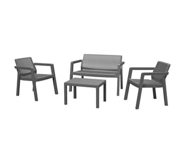 Keter Emily 4 Seater Plastic Garden Sofa Set - Dark Grey - Argos