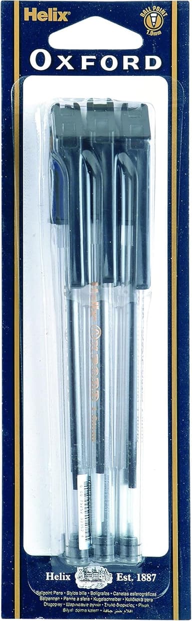 Helix Oxford Black Ballpoint Pens (Pack of 6) - Amazon