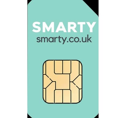Smarty SIM Only - 45GB 5G Data - Unlimited Mins & Texts, EU Roaming (12GB) + £12 TopCashback - Uswitch