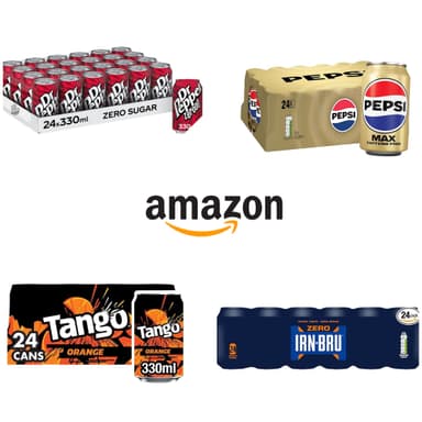 24 Pack Cans Of Pop Any 2 For £15 Mix & Match (Inc Dr Pepper, Irn Bru, Pepsi Max & Tango) Stacks With S&S Eg 2 x 24 Dr Pepper £11.71 S&S - Amazon