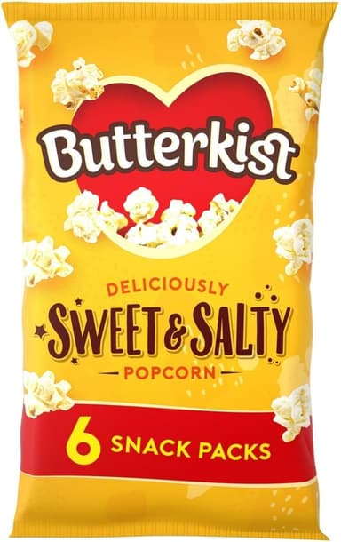 Butterkist - Sweet & Salty Popcorn 6 x 12g Bags - 60 Calories Per 12g Bag - Gluten Free - w/Voucher - Amazon