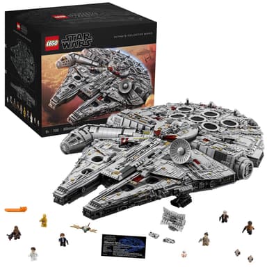 Lego Star Wars Millennium Falcon, UCS Set, Model Kit to Build with Han Solo, Princess Leia & Chewbacca Minifigures, Plus Droid Figure, 75192 - Amazon