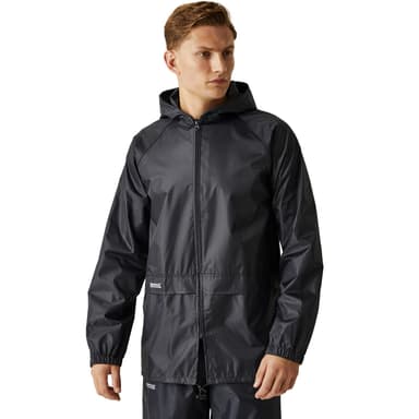 Regatta Mens Stormbreak Waterproof Jacket Unlined Hooded Rain Coat, Black, Size S - 3XL - Amazon