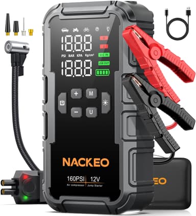 8000A Jump Starter Power Pack with Air Compressor 160PSI, 12V Car Battery Booster Jump Starter (All Gas 12L Diesel) - Amazon