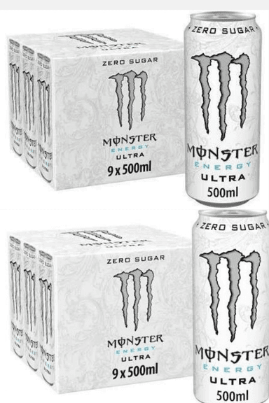 2x Monster Ultra Energy Drink Zero Sugar, 9 x 500ml - (S&S £15.02 / £13.08) - Amazon