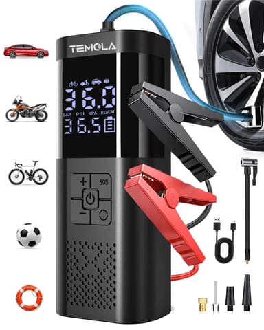 TEMOLA Jump Starter Power Pack, 150PSI Car Battery Booster Jump Starter - Sold by Temola Store / FBA - Amazon