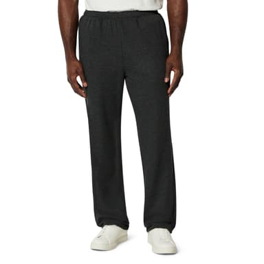 Amazon Essentials Men's Regular-Fit Soft Cotton Open-Hem Sweatpants, charcoal heather - Size M only - Amazon