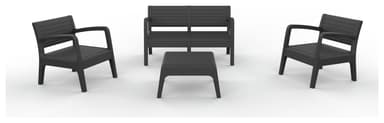 Shaf Valencia 4 Seater Plastic Garden Sofa Set - Dark Grey - Argos