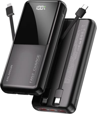Power Bank Fast Charging 20000mAh 22.5W Built-in Cables USB-C PD3.0 QC4.0 @ WIND CHASER YOUTH LIMITED / FBAH - Amazon
