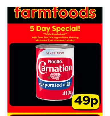 Nestlé Carnation Evaporated Milk 410g - FarmFoods
