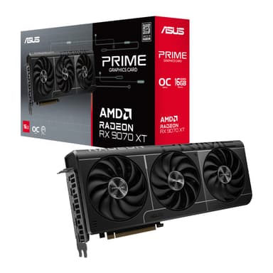 Asus Prime RX9070 XT OC, PCIe5, 16GB DDR6, HDMI, 3 DP, 3030MHz Clock, Overclocked, Compact SFF-Ready - Amazon