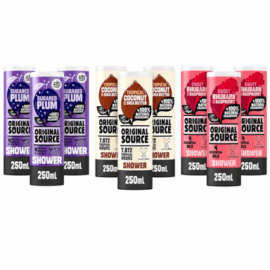 Original Source Sugared Plum/Coconut & Shea/ Rhubarb & Raspberry Shower Gel 6 x 250ml - £5.10 / £4.50 S&S - Amazon