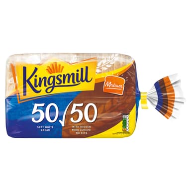 Kingsmill Medium Sliced 50/50 / Tasty Medium Wholemeal Bread 800g - Nectar Card - Sainsbury's