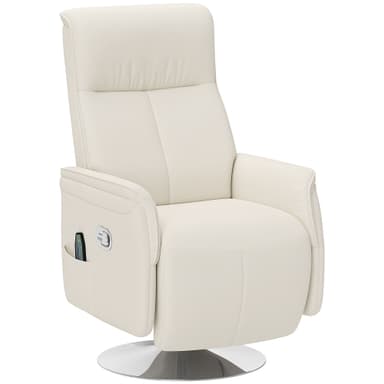 HOMCOM 10-Point Massage Recliner Armchair - Cream - Aosom