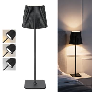 Cordless Rechargeable LED Table Lamp Black Vela TL02 - Amazon