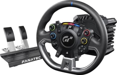 Fanatec Officially Licensed Gran Turismo DD Pro PlayStation Sim Racing Steering Wheel, Base and Pedals – Polyphony Digital Wheel - Amazon