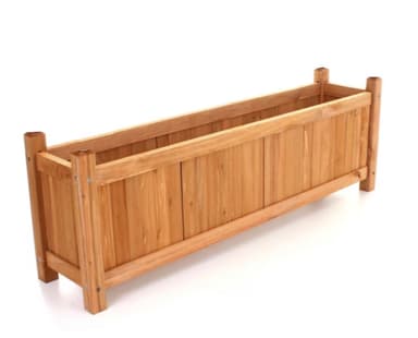 Groundlevel Large Contemporary Wooden Planter Outdoor Garden Herb Flower Box - Tesco