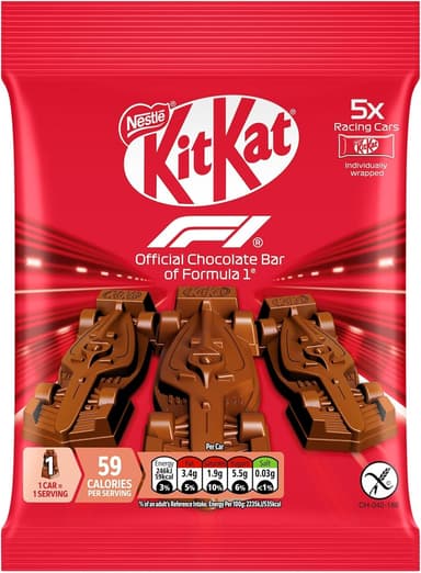 KitKat F1 Chocolate Car Figure 5 Pack Multipack 55g - S&S £1.28 - Amazon