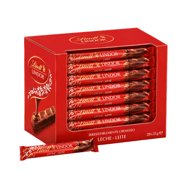 Lindt Lindor Milk Chocolate Sticks 28 x 25g - 700g total - Peeko