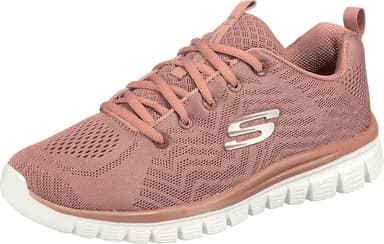 Skechers Women's Graceful Get Connected Sneaker - Mauve Mesh Trim - Amazon