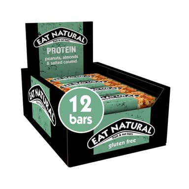 Eat Natural Bars, Protein Peanuts, Almonds & Salted Caramel, 12 x 40g - Amazon