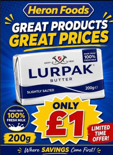 Lurpak Slightly Salted Butter 200g - Heron Foods