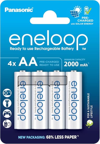 eneloop, AA/Mignon, Rechargeable Battery, Pack of 4, Capacity of 2000 mAh, 2000 Recharge Cycles - £9.28 S&S - Amazon