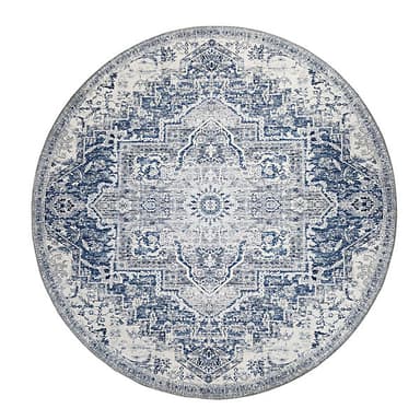 Blue Persian Large Indoor & Outdoor Rug (L)150cm x (W)150cm - B&Q