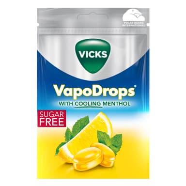 Vicks VapoDrops Lemon, Sugar Free Vegan Lozenges With Lemon Flavour and Menthol, Pack 72g - Amazon