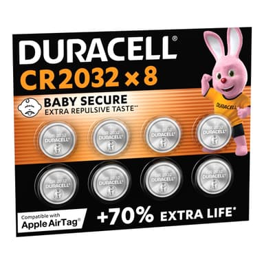 DURACELL 2032 Lithium Coin Batteries (8 Pack) 3V, CR2032 ( £6.79 - £7.58 with s&s) Up to 70% Extra Life - Amazon