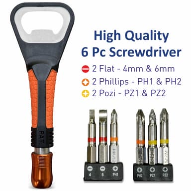 Screwdriver Bit Set Bottle Opener 6 Piece S2 High Grade Steel - Sold by Vorx / FBA - Amazon