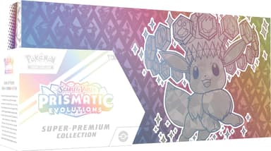 Pokémon TCG: Scarlet & Violet - Prismatic Evolutions Super-Premium Collection (1 Full-Art Foil, Eevee Deck Box, x15 Packs) - Invite Only - Amazon