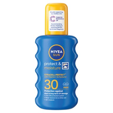 2 x NIVEA Sun Protect & Moisture Sun Spray SPF 30+ or 50+ 200ml £4.76 With S&S - Amazon
