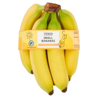 Tesco Small Bananas 6 Pack - Clubcard Price - Tesco