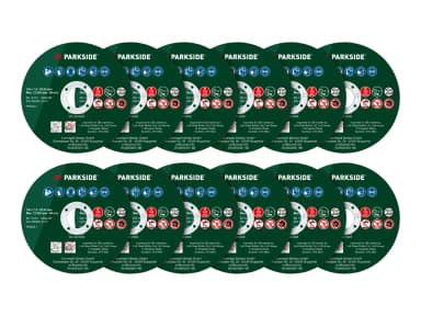 PARKSIDE 125mm Cutting Disc Set - 12 Pieces - Lidl