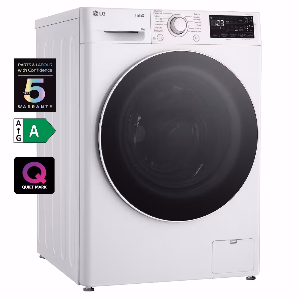 LG EZDispense 11kg 1400rpm AI DD Steam Washing Machine + 5 Year Warranty - W/LG Membership Signup + LG Referral Code - £368.02 W/Trade Up - LG Electronics