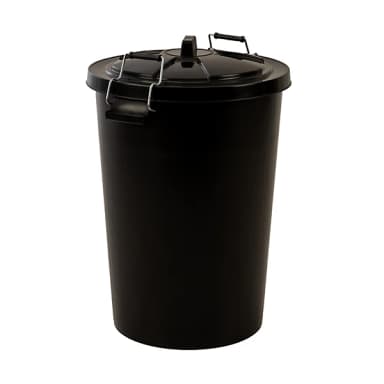 Black Plastic Heavy duty Outdoor bin 90L (free c+c only) - B&Q