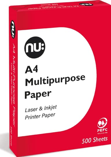 nu: A4 Multi-Purpose Printer Paper | White | 500 Sheets | Open Box - Like New - Sold by Amazon Resale - Amazon