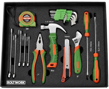 Boltwork Tool Kit 21pc Professional Home Use D.I.Y Tool Kit Plier Hammer Screwdrivers Spanners Hex Keys - Sold by VORX / FBA - Amazon