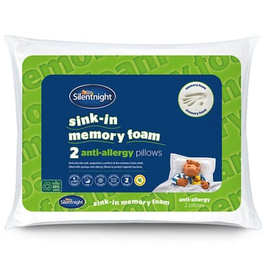 Silentnight 2 Memory Foam Anti-Allergy Pillows (Pack of 2) sized 74 x 44 x 10cm | firmness rating 6 (medium) - Lidl
