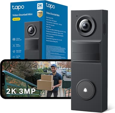 Tapo D205 2K 3MP Battery Doorbell Wireless, No Monthly Fee,160° FOV 2 Way Audio 180 Days Battery APP Control - Amazon