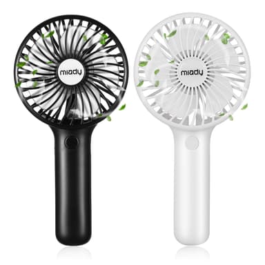 Miady 2 Pack 5000mAh Portable Handheld Fans, USB-C Rechargeable, 3 Speeds, 7-20H Runtime, for Home, Office & Travel, Sold by Golden_Age FBA - Amazon