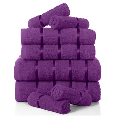 GC GAVENO CAVAILIA Luxury 8 Pack Boston Bale Set, Extra Soft 100% Egyptian Cotton, Highly Absorbent Towel 450 GSM, AUBERGINE, MAIL BAG - Amazon