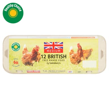 Sainsbury's British Free Range Eggs Medium x12 (Nectar Price) - Sainsbury's