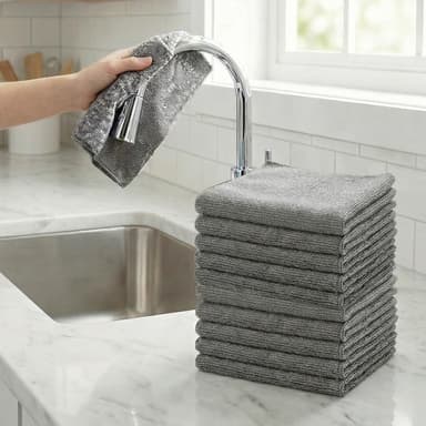 10 Pack Microfiber Cleaning Cloth Assorted Dish Cloth Grey at Haul Global (30% off at checkout) - Amazon