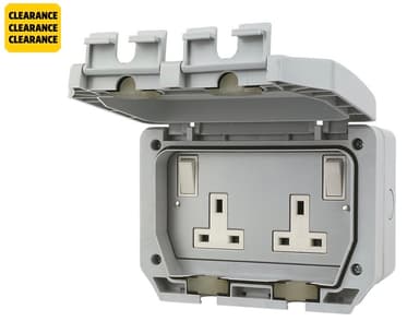 LAP IP66 13A 2-GANG DP Weatherproof Outdoor Switched Socket - Free C&C Select Stores - Screwfix