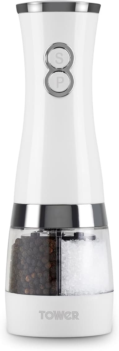 Tower T847004W Electric Duo Salt and Pepper Mills - White / Black £10.46 - Amazon