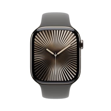 Apple Watch Series 10 GPS + Cellular, 46mm Natural Titanium Case with Stone Grey Sports Band M/L - Costco