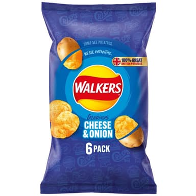 Walkers Cheese & Onion / Ready Salted Multipack 6pk - B&M